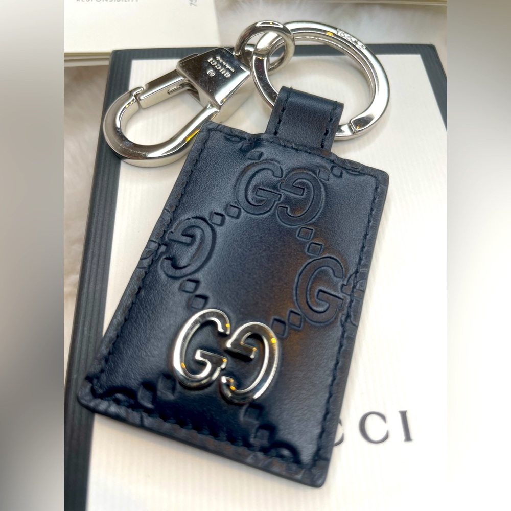 Gucci Navy Blue Key Holder NWT full set